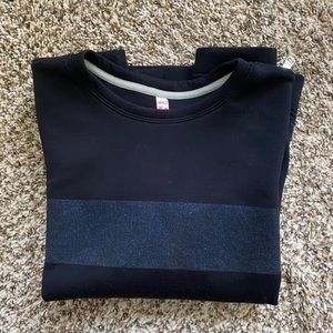 Pointe blanc navy with glitter stripe sweater